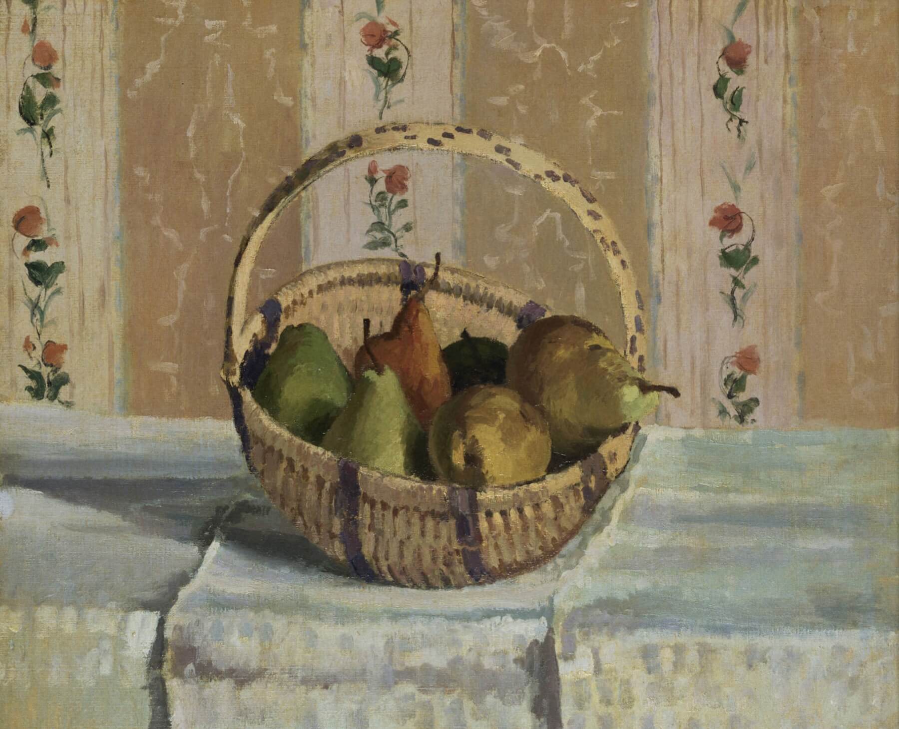 Äpfel und Birnen in einem runden Korb – Camille Pissarro - Image 3